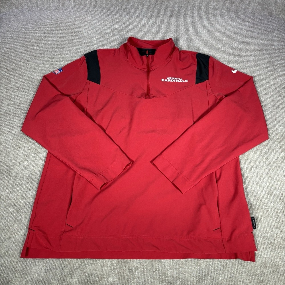 Nike Arizona Cardinals 1/4 Zip Pullover Mens M Red Logo Performance NFL On Field